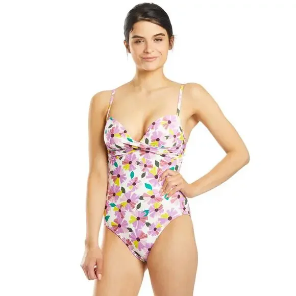 Kate Spade Floral One Piece Swimsuit Wallflower White XS New - Picture 13 of 13